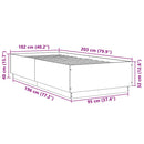 vidaXL fekete szerelt fa ágykeret 100 x 200 cm
