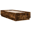 vidaXL füstös tölgy színű szerelt fa ágykeret 100 x 200 cm