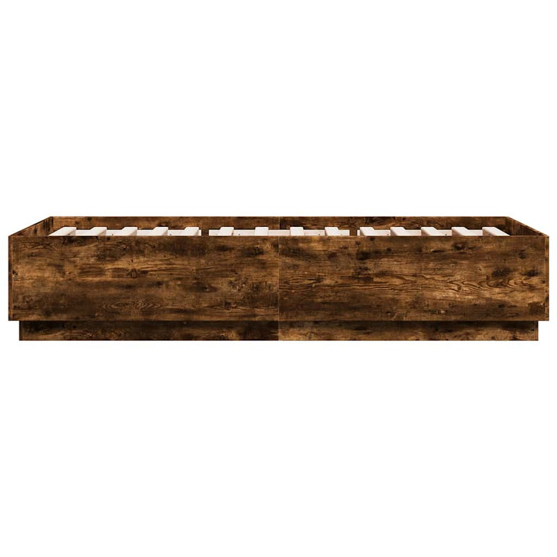 vidaXL füstös tölgy színű szerelt fa ágykeret 100 x 200 cm
