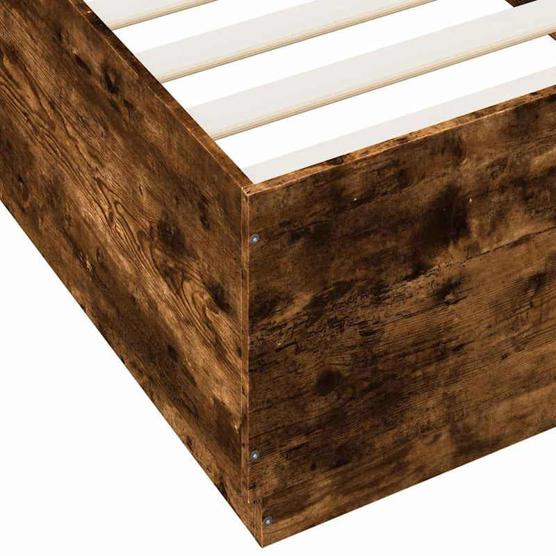 vidaXL füstös tölgy színű szerelt fa ágykeret 100 x 200 cm