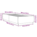 vidaXL füstös tölgy színű szerelt fa ágykeret 100 x 200 cm