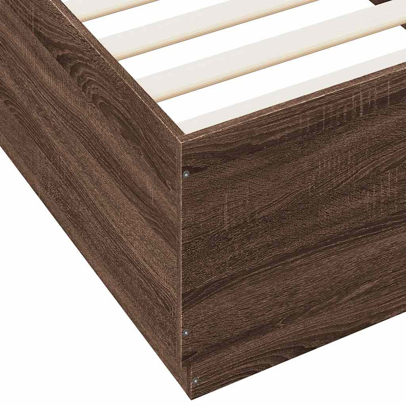 vidaXL barna tölgyszínű szerelt fa ágykeret 100 x 200 cm