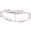 vidaXL barna tölgyszínű szerelt fa ágykeret 100 x 200 cm