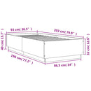 vidaXL fekete szerelt fa ágykeret 90 x 200 cm