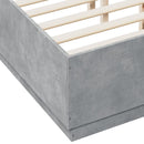 vidaXL betonszürke szerelt fa ágykeret 135 x 190 cm