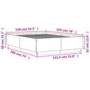 vidaXL betonszürke szerelt fa ágykeret 135 x 190 cm