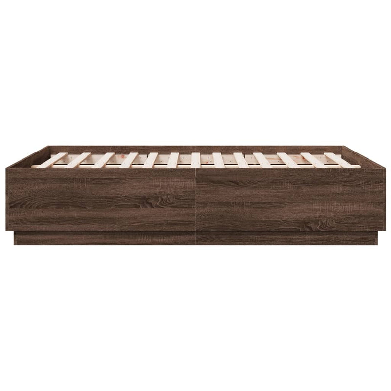 vidaXL barna tölgyszínű szerelt fa ágykeret 120 x 190 cm