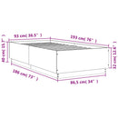 vidaXL betonszürke szerelt fa ágykeret 90 x 190 cm