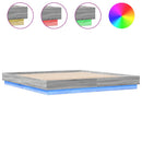 vidaXL szürke sonoma ágykeret LED-világítással 200 x 200 cm