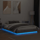 vidaXL betonszürke ágykeret LED-világítással 160x200 cm