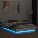 vidaXL fehér ágykeret LED-világítással 150 x 200 cm