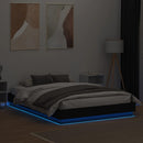 vidaXL fekete ágykeret LED-es matrac nélkül 150 x 200 cm