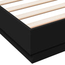 vidaXL fekete ágykeret LED-es matrac nélkül 150 x 200 cm
