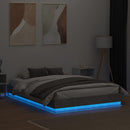 vidaXL betonszürke ágykeret LED-világítással 150x200 cm