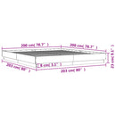 vidaXL sonoma tölgyszínű szerelt fa ágykeret 200 x 200 cm