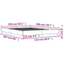 vidaXL sonoma tölgyszínű szerelt fa ágykeret 150 x 200 cm