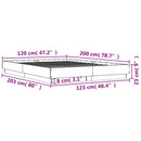 vidaXL betonszürke szerelt fa ágykeret 120 x 200 cm