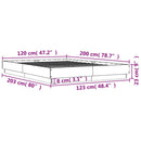 vidaXL sonoma tölgyszínű szerelt fa ágykeret 120 x 200 cm