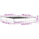 vidaXL sonoma tölgyszínű szerelt fa ágykeret 135 x 190 cm