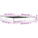 vidaXL sonoma tölgyszínű szerelt fa ágykeret 135 x 190 cm