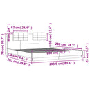 vidaXL szürke sonoma színű szerelt fa ágykeret fejtámlával 200x200 cm