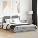 vidaXL szürke sonoma színű szerelt fa ágykeret fejtámlával 150x200 cm