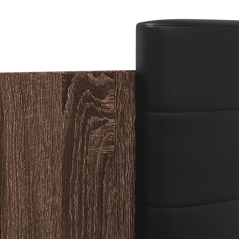 vidaXL barna tölgy színű szerelt fa ágykeret fejtámlával 120x200 cm