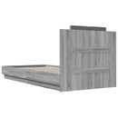 vidaXL szürke sonoma színű szerelt fa ágykeret fejtámlával 100x200 cm