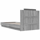 vidaXL szürke sonoma színű szerelt fa ágykeret fejtámlával 90 x 200 cm