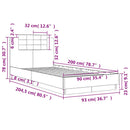 vidaXL szürke sonoma színű szerelt fa ágykeret fejtámlával 90 x 200 cm