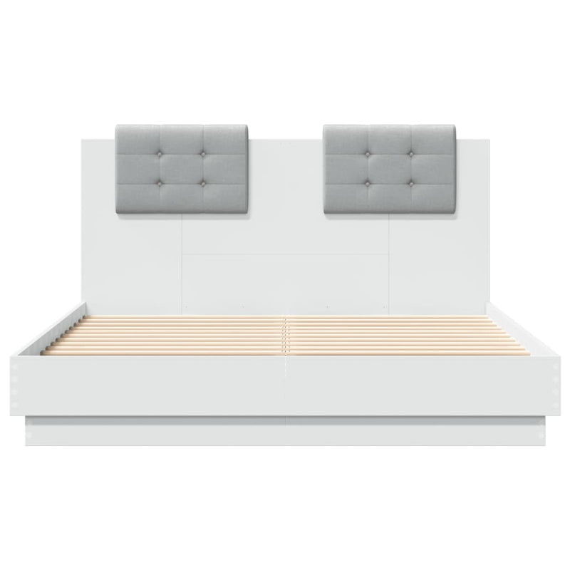 vidaXL fehér szerelt fa ágykeret fejtámlával 135 x 190 cm