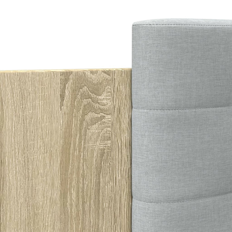 vidaXL sonoma tölgy színű szerelt fa ágykeret fejtámlával 135 x 190 cm