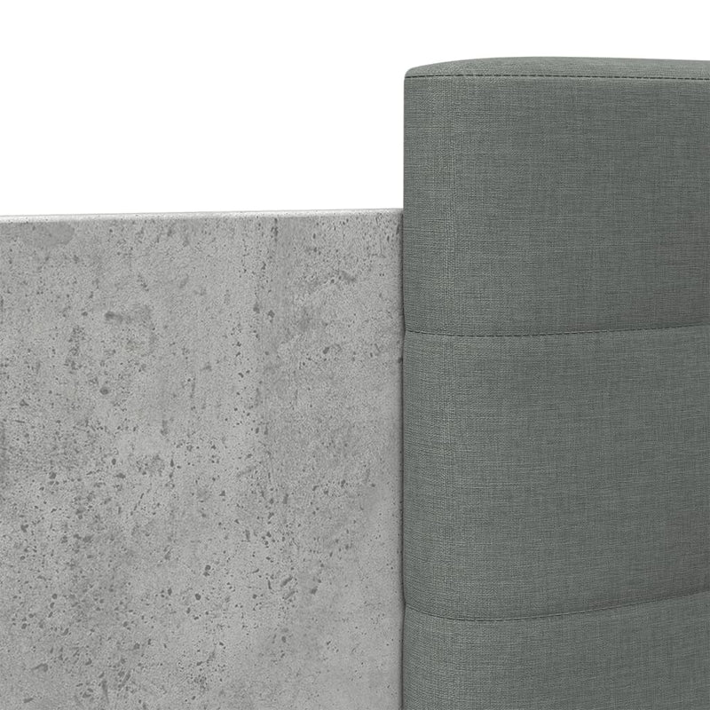 vidaXL betonszürke szerelt fa ágykeret fejtámlával 135x190 cm