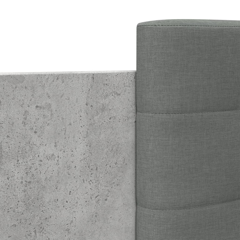vidaXL betonszürke szerelt fa ágykeret fejtámlával 90 x 190 cm