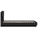 vidaXL fekete szövet ágykeret fiókokkal 75x190 cm