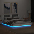 vidaXL fehér ágykeret fejtámlával és LED-világítással 200 x 200 cm