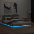 vidaXL sonoma tölgy színű ágykeret fejtámlával és LED-ekkel 200x200 cm