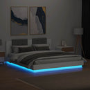 vidaXL fehér ágykeret fejtámlával és LED-világítással 180 x 200 cm