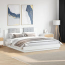 vidaXL fehér ágykeret fejtámlával és LED-világítással 180 x 200 cm