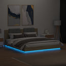 vidaXL sonoma tölgy színű ágykeret fejtámlával és LED-ekkel 180x200 cm