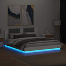 vidaXL fehér ágykeret fejtámlával és LED-világítással 160 x 200 cm