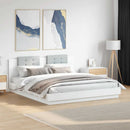 vidaXL fehér ágykeret fejtámlával és LED-világítással 160 x 200 cm