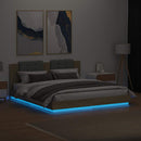 vidaXL sonoma tölgy színű ágykeret fejtámlával és LED-ekkel 160x200 cm