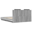 vidaXL szürke sonoma ágykeret fejtámlával és LED-ekkel 150 x 200 cm