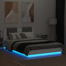 vidaXL fehér ágykeret fejtámlával és LED-világítással 140 x 200 cm