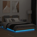 vidaXL sonoma tölgy színű ágykeret fejtámlával és LED-ekkel 140x200 cm