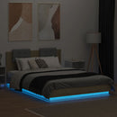 vidaXL sonoma tölgy színű ágykeret fejtámlával és LED-ekkel 140x200 cm