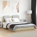 vidaXL sonoma tölgy színű ágykeret fejtámlával és LED-ekkel 140x200 cm