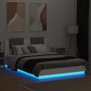 vidaXL fehér ágykeret fejtámlával és LED-világítással 120 x 200 cm