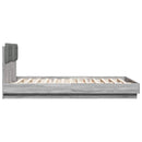 vidaXL szürke sonoma ágykeret fejtámlával és LED-ekkel 120 x 200 cm
